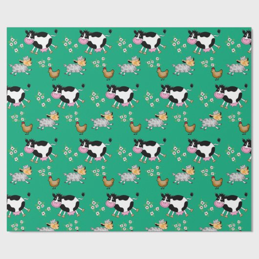 Nutztiere Geschenkpapier (Flach)