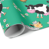 Nutztiere Geschenkpapier (Rolleneckpunkt)