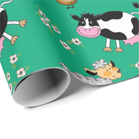 Nutztiere Geschenkpapier (Rolleneckpunkt)