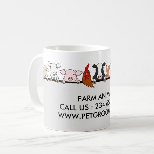 Nutztiere Schaf Huhn Kuh Kunde Kaffeetasse (Vorderseite Links)