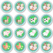 Nutztiere Set Barnyard Gingham Blau Aufkleber (Vorderseite)