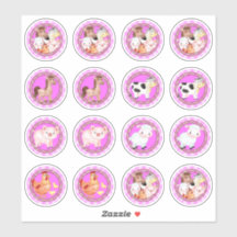 Nutztiere Set barnyard Gingham hellrosa