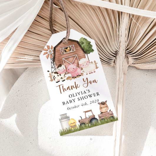 Nutztiere, Süße Tiere, Scheune, Babyparty Geschenkanhänger
