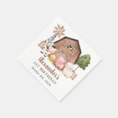 Nutztiere, Süße Tiere, Scheune, Erster Geburtstag Serviette (Ecke)