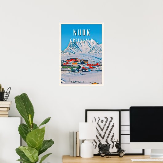 Nuuk: Die Polarstadt mit atemberaubenden Landschaf Poster (Heimbüro)