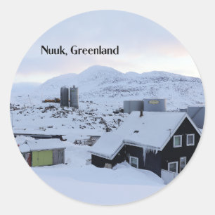 Nuuk, Grönland Landschaftsfotografie Runder Aufkleber