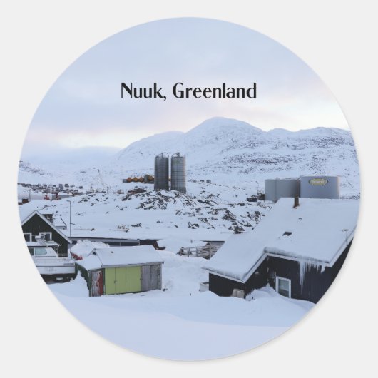 Nuuk, Grönland-Landschaftsfotos Runder Aufkleber (Vorderseite)