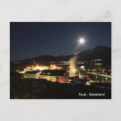 Nuuk, Grönland-Nachtblick Feiertagspostkarte (Vorderseite)