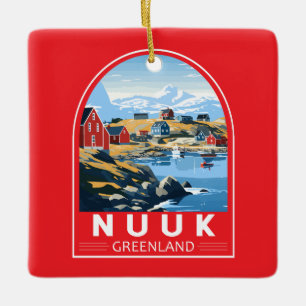 Nuuk Grönland Reise Kunst Vintage Keramikornament
