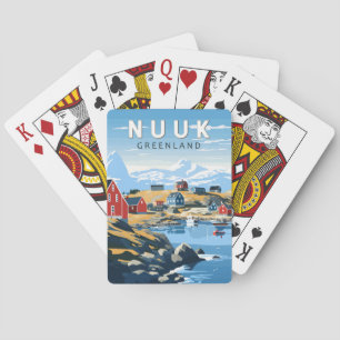 Nuuk Grönland Reise Kunst Vintage Spielkarten