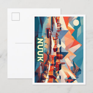 Nuuk Grönland Reise künstlerisch farbenfroh Postkarte