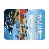 Nuuk Grönland Reisen Vintag Magnet (Horizontal)