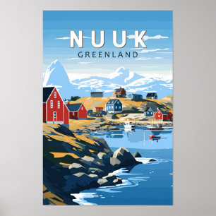 Nuuk Grönland Reisen Vintag Poster