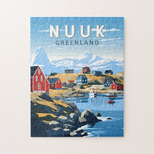 Nuuk Grönland Reisen Vintag Puzzle (Vertikal)