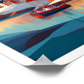 Nuuk Grönland Travel künstlerisch farbig Poster (Ecke)