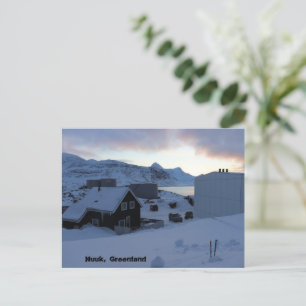 Nuuk, Winter-Abend Grönlands Feiertagspostkarte