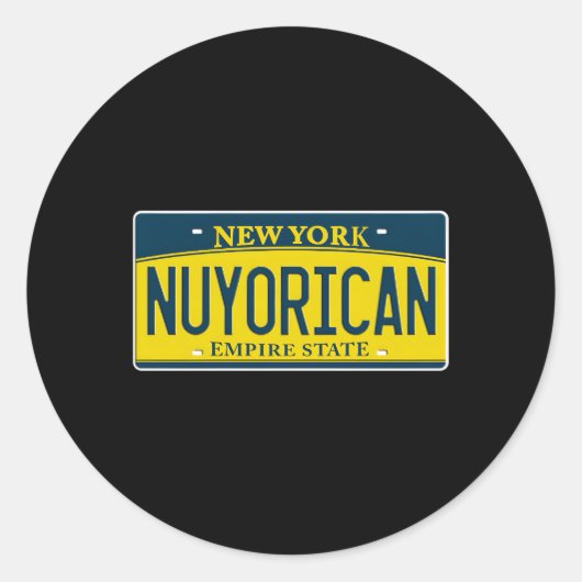 Nuyorican Puerto Rican Ny New York Us License Plat Runder Aufkleber (Vorderseite)