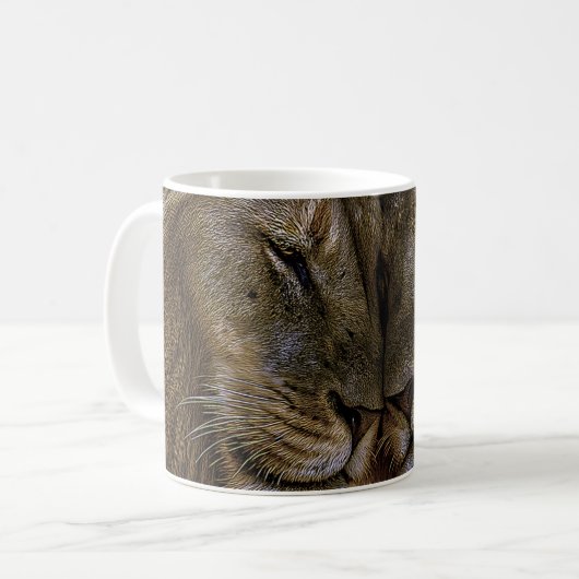 Nuzzling Lion Couple Kaffeetasse (Vorderseite Links)