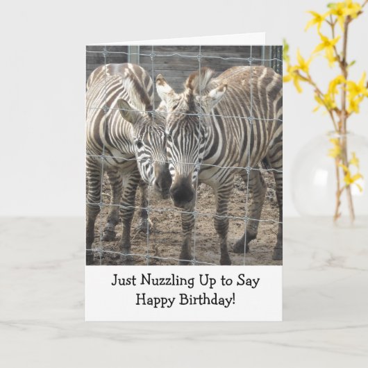 Nuzzling Zebras Karte (Gelbe Blume)