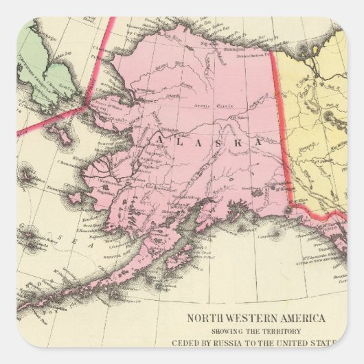 NW. Amerika 2 Quadratischer Aufkleber (Vorderseite)