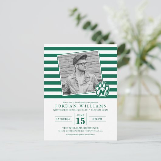 NW Missouri Staat Graduate Ankündigungspostkarte (Stehend Vorderseite)