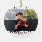 NY Baseball Player Foto Name Team Keramik Ornament (Vorne)