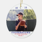 NY Baseball Player Foto Name Team Keramik Ornament (Links)