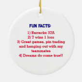 NY Baseball Player Foto Name Team Keramik Ornament (Hinten)