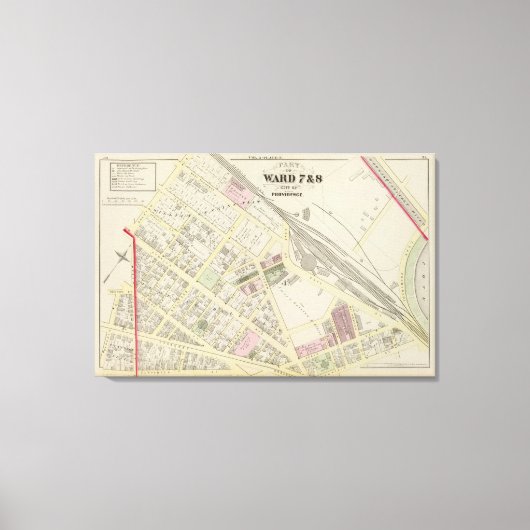 NY Boston & Providence Rail Road Map Leinwanddruck (Vorderseite)