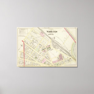 NY Boston u. Providence-Eisenbahn-Karte Leinwanddruck