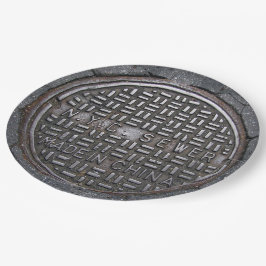 NY City Sewer Cover & Asphalt Funny Novelty Party Pappteller