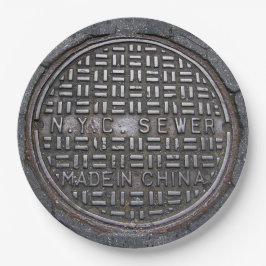 NY City Sewer Cover & Asphalt Funny Novelty Party Pappteller