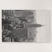 NY City Skyline Empire State Gebäude, WTC BW Puzzle (Horizontal)