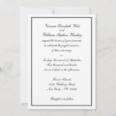 NY City Skyline ESB BW Etched Wedding Einladung (Rückseite)