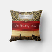 NY City Skyline Sepia B4 Damask Pillow Kissen (Rückseite)