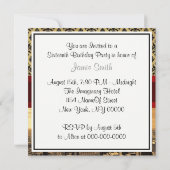 NY City Skyline Sepia B4 Damask Sweet 16 Einladung (Rückseite)