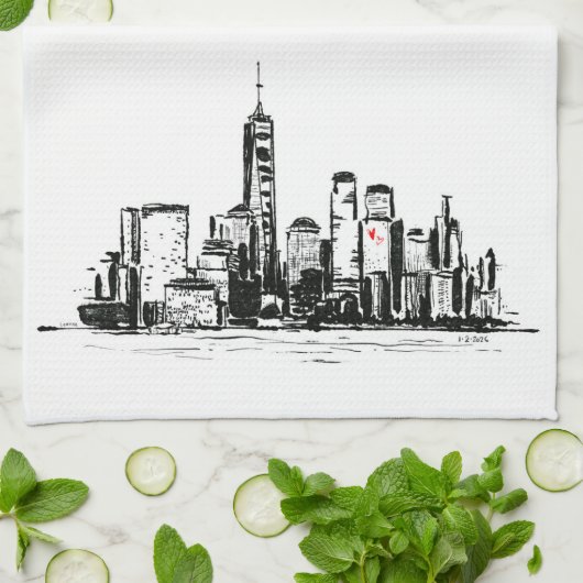 NY Cityscape Geschirrtuch (Gefaltet)