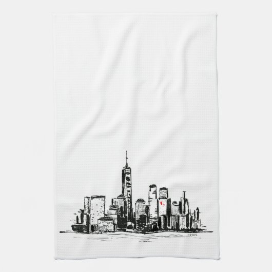 NY Cityscape Geschirrtuch (Vertikal)