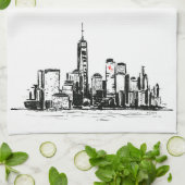 NY Cityscape Kitchen Towel Geschirrtuch (Gefaltet)