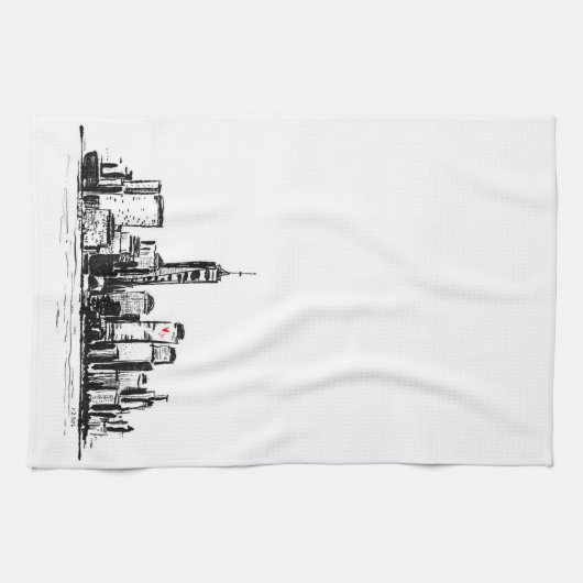NY Cityscape Kitchen Towel Geschirrtuch (Horizontal)