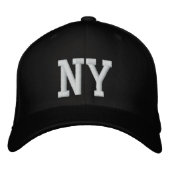 NY Custom Cap - Schwarzweiß Bestickte Kappe (Vorderseite)
