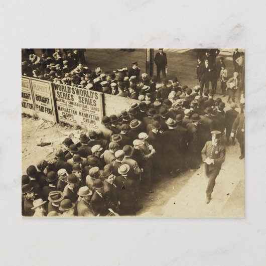 NY-Fans außerhalb des Polo Grounds Vintag Postkarte (Vorderseite)