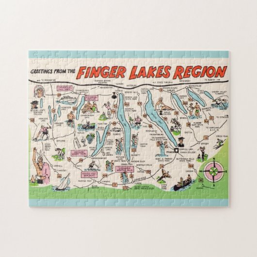 NY Finger Lakes Illustrated 11x14 Puzzle (Horizontal)