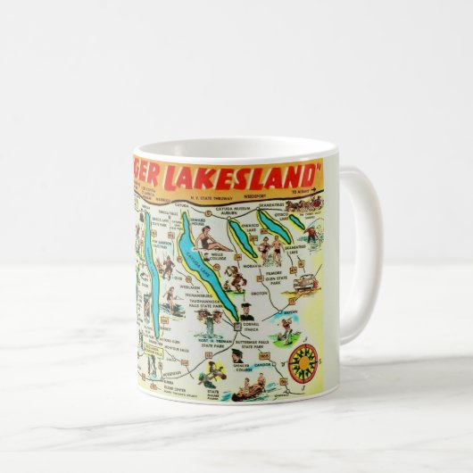 NY Finger Lakes Map Tasse (VorderseiteRechts)