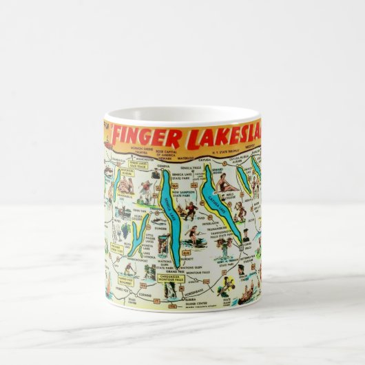 NY Finger Lakes Map Tasse (Mittel)