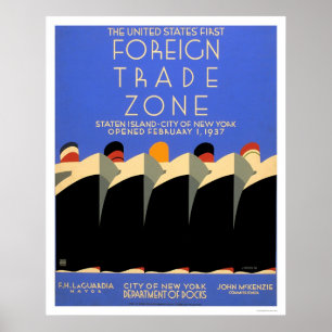 NY fremde Handelszone WPA 1937 Poster