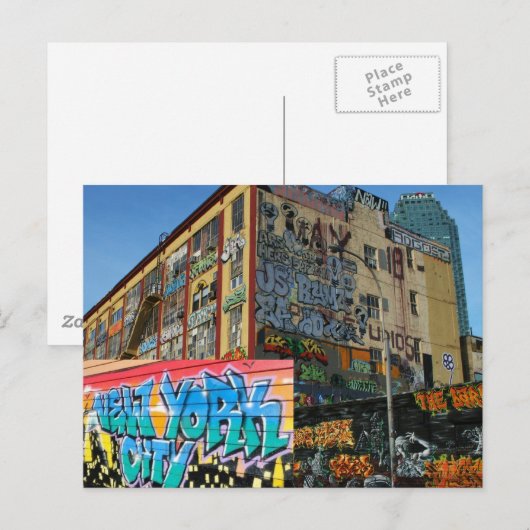 ny Graffiti-Gebäude Postkarte (Vorne/Hinten)
