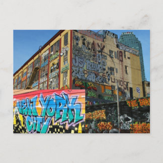 ny Graffiti-Gebäude Postkarte