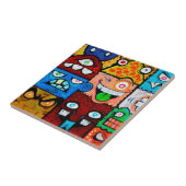 NY Graffiti-Straßen-Kunst - niedliche alberne Fliese (Seite)