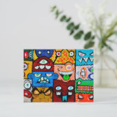 NY Graffiti Street Art - Niedliche Alberne Monster Postkarte (Stehend Vorderseite)